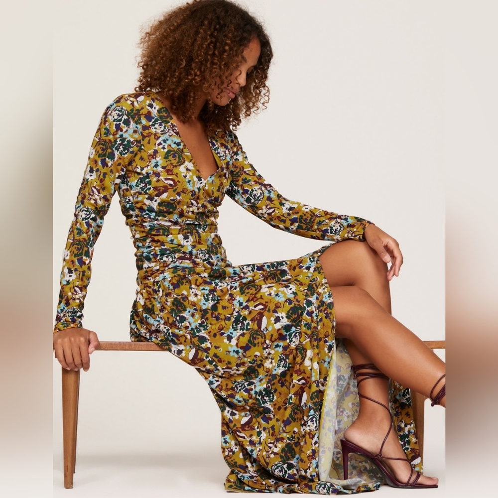 TANYA TAYLOR - Ciara Dress Long Sleeve High Slit